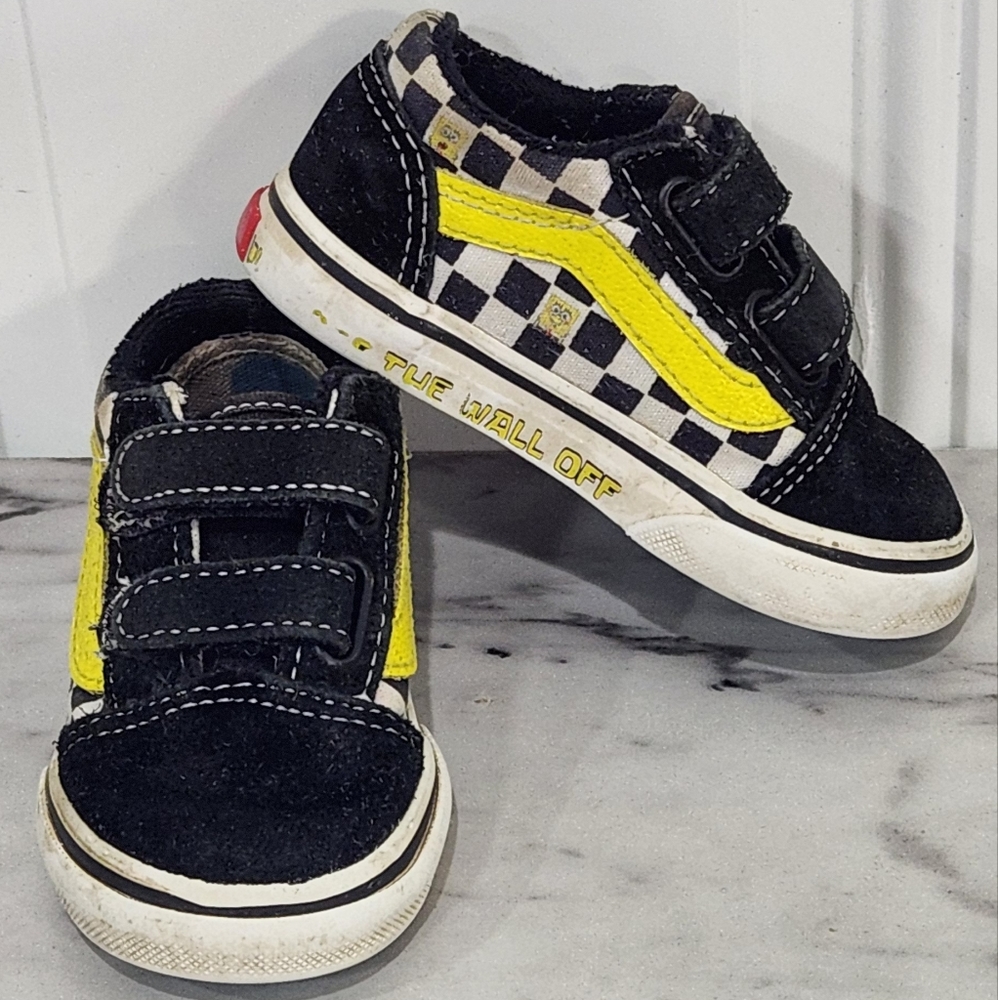 Vans x Sponge Bob Hook And Loop Straps toddler sneakers size 5